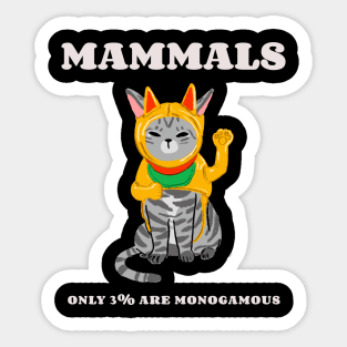 Mammals only 3% are Monogamous Animal Facts Sticker